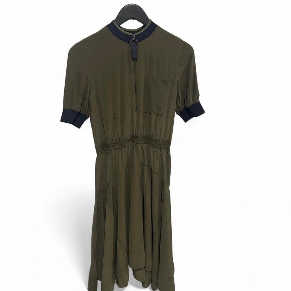 Grey Jason Wu olive green dress